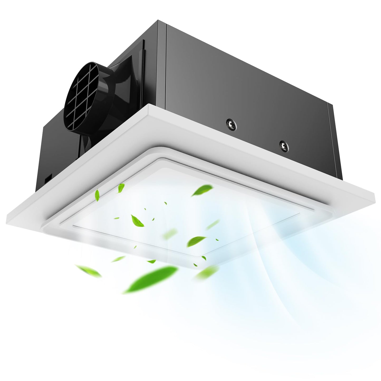 Gopper 12" Ultra Quiet Bathroom Exhaust Fan with 3500K LED Light, 1.0 Sone 120 CFM, 10x10 Mount, 1500 LM Ceiling Ventilation Fan, Energy Efficient (3500K LED-B)