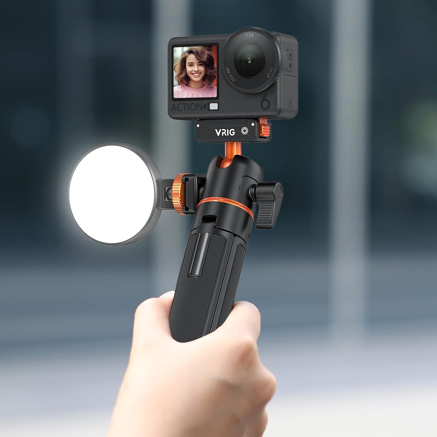 VRIG 6, 360 8 21 inches AC-40N Action Camera Selfie Stick Tripod for DJI Osmo Nano/Action Dual-Direction Magnetic Quick