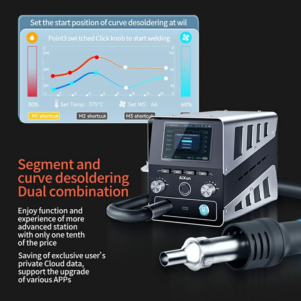 AiXun H314 1400W Smart Hot Air Heating Rework Station for SMD BGA Repair