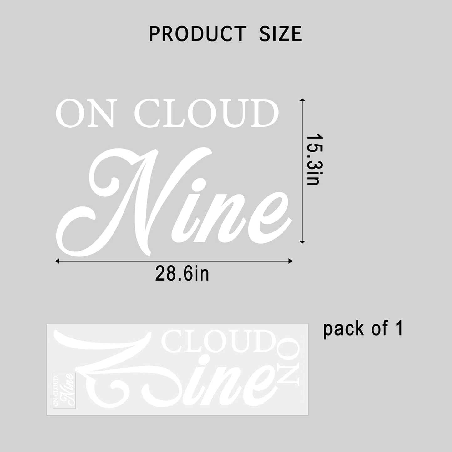 On Cloud Nine Baby Shower Decal Sign - Stylish Wall Sticker for Decor | White Acrylic Design