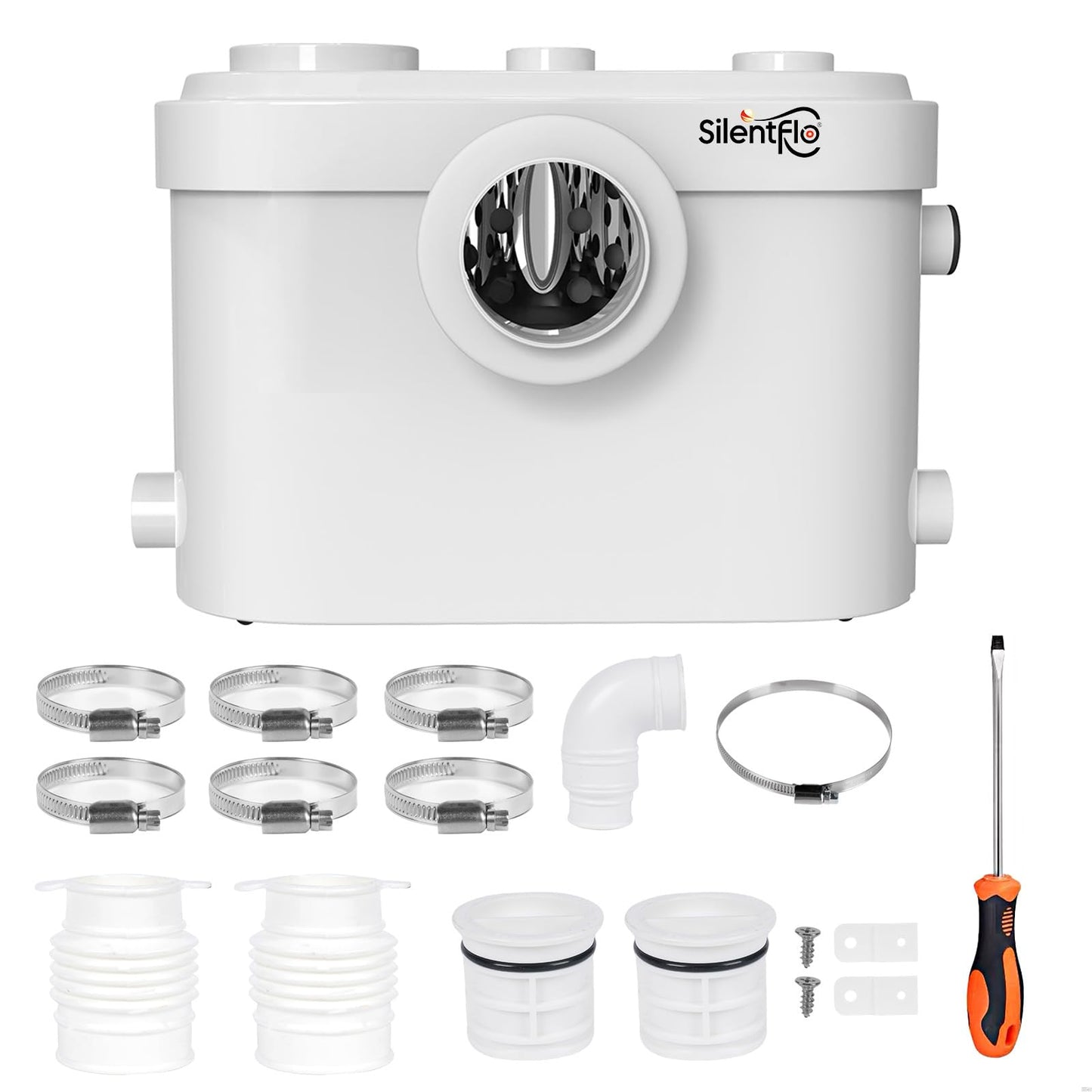 750W Macerator Pump, Advanced Grinding Upflush System, Macerating Toilet Sewerage Pump for Basement, Sink, Toilet, Laundry, Kitchen
