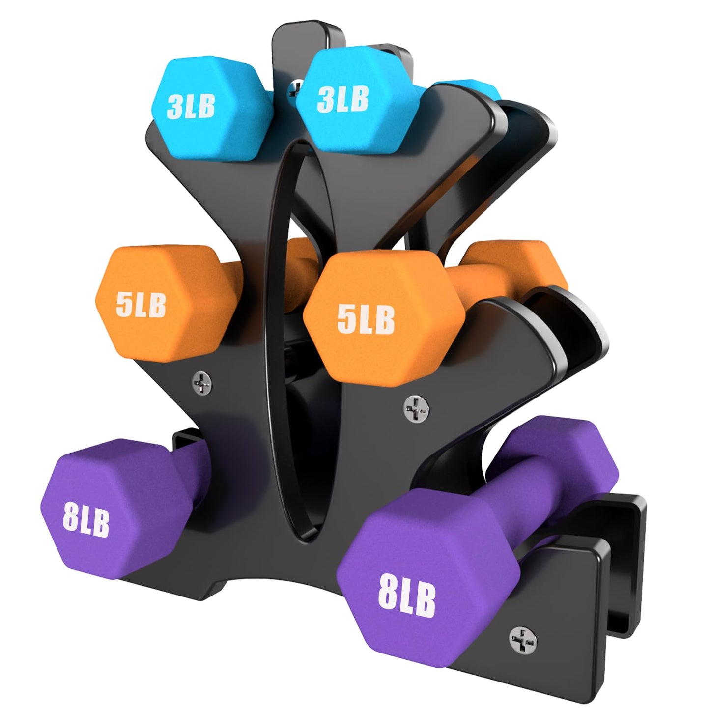 Portzon Weights Dumbbells Set with Various Color and Weights and Compatible, 1-15 LB, Anti-Slip, Anti-roll, Hex Shape