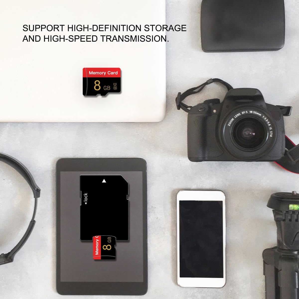 ESHAKHARE 8 C10/U1/UHS-I/A1 8GB) Micro Memory Card GB with Adapter, TransFlash Card, TF Card for Camera, Smartphone