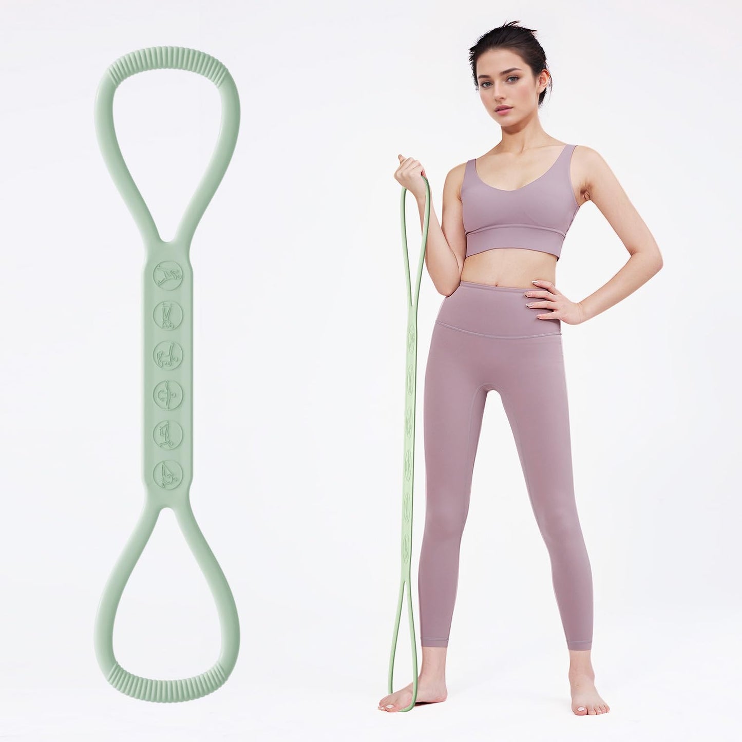 2025 Upgraded Figure 8 Resistance Band, 35lb Exercise Band for Kids Adult and Elderly, Stretch Fitness Band Workout Ropes for Arm Back Shoulder Yoga Pilates Physical Therapy(Sold in Single not in Set)
