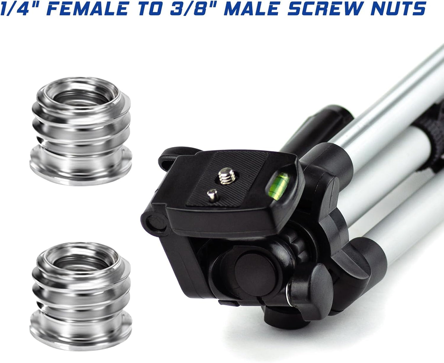 Xthrotsenk 6 1/4 3/8 3/8 1/4 Tripod Screw Adapter Pcs Aluminum Threaded Converter Male to Female and Male to Female