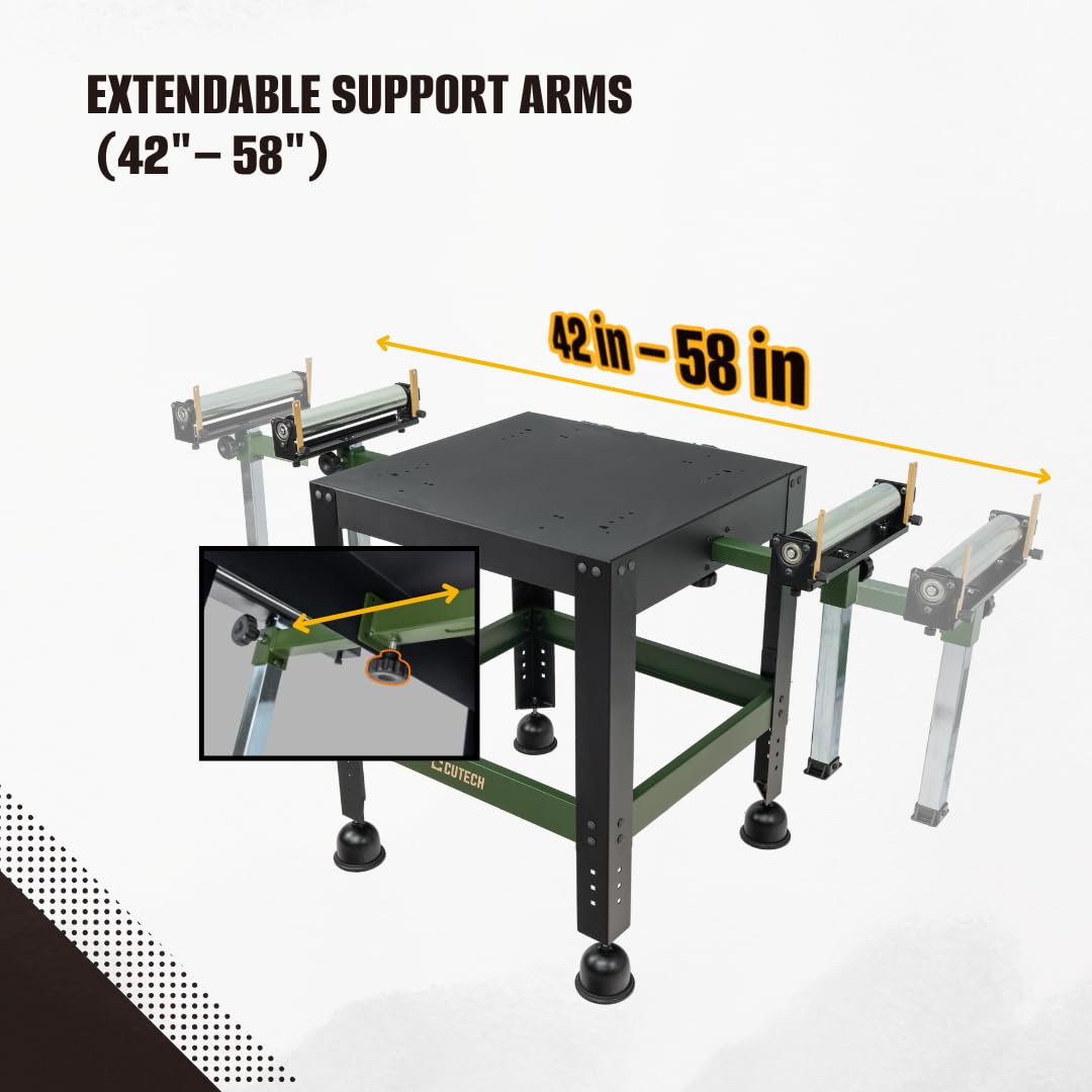 CUTECH 80201R Mobile Benchtop Machine Stand with Extension Rollers