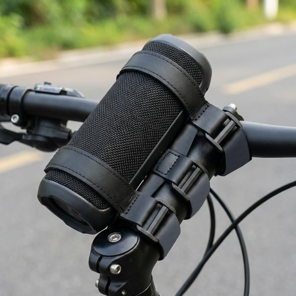 Lixternum Portable Speaker Mount for Bike, Waterproof Hook and Loop Fastener Strap Holder, Adjustable Strap Bike