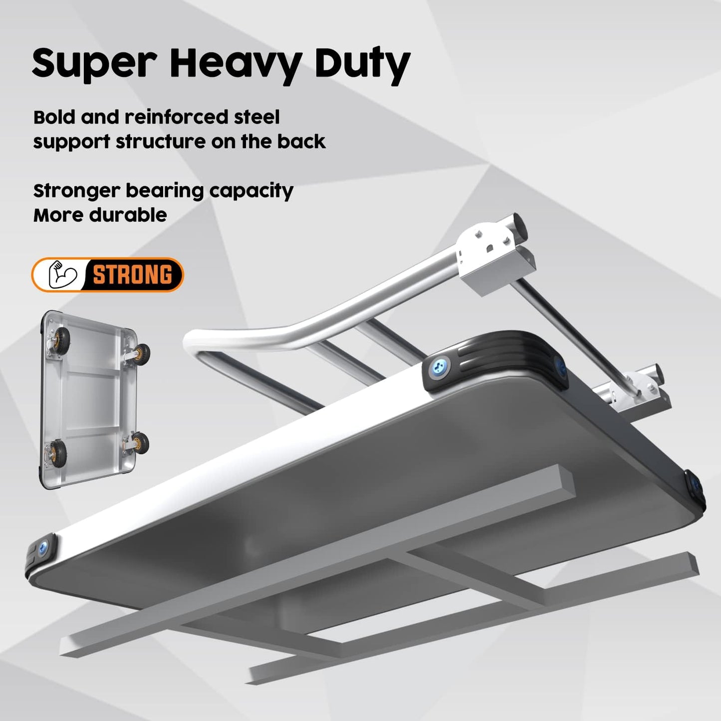 Lomive Heavy Duty Platform Truck Flat Moving Cart Hand Trucks, 2600Lbs Steel Push Cart Dolly, 48 x 24in Large Flatbed with 6'' 360 Degree Swivel Wheels for Easy Storage
