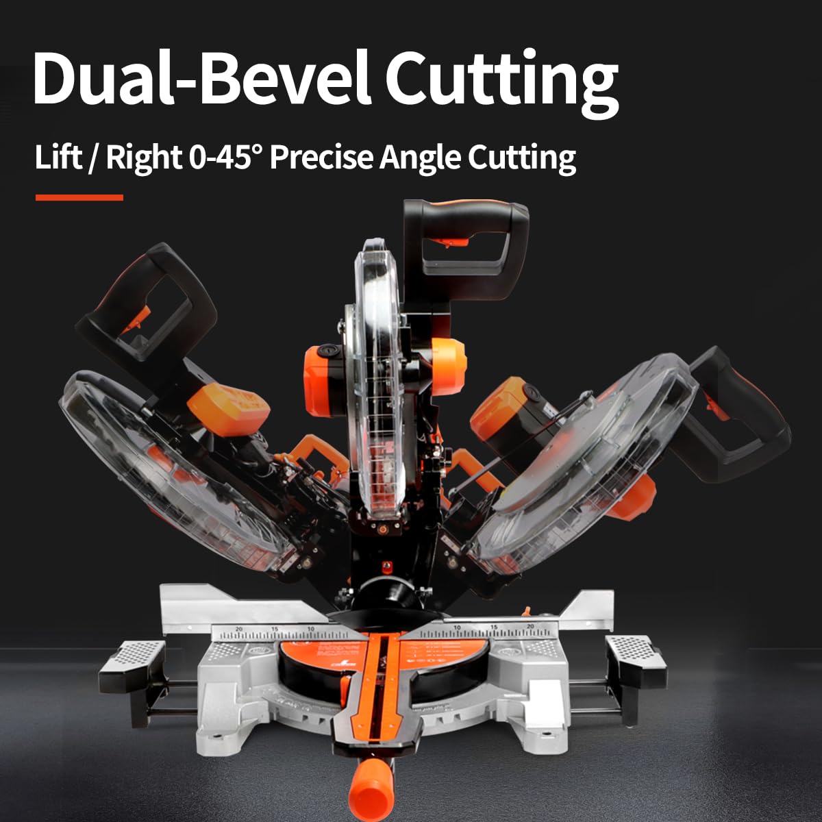 TOYAKI 12-Inch Sliding Compound Dual-Bevel Miter Saw With Laser Guide, LED Light,Extension Table, 15-Amp, 4.13x12.99inch Cutting Capacity, With 40T And 120T TCT Miter Saw Blades
