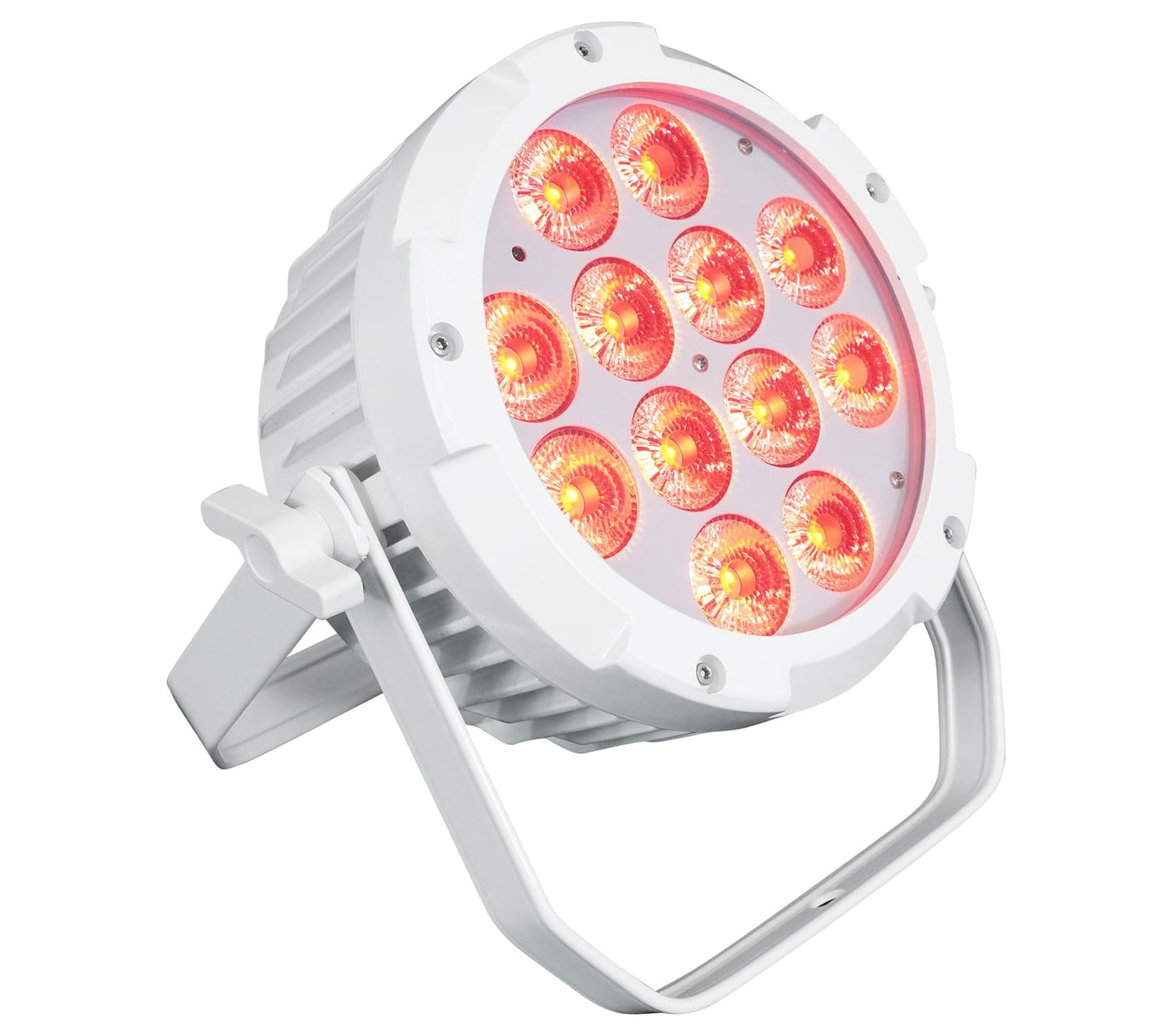 Rockville WET PAR PRO WHITE 12 LED RGBWA+UV Par Wall Wash Up Light, Waterproof IP54, DMX Control, Adjustable Beam, for Restaurants, Stages, Clubs