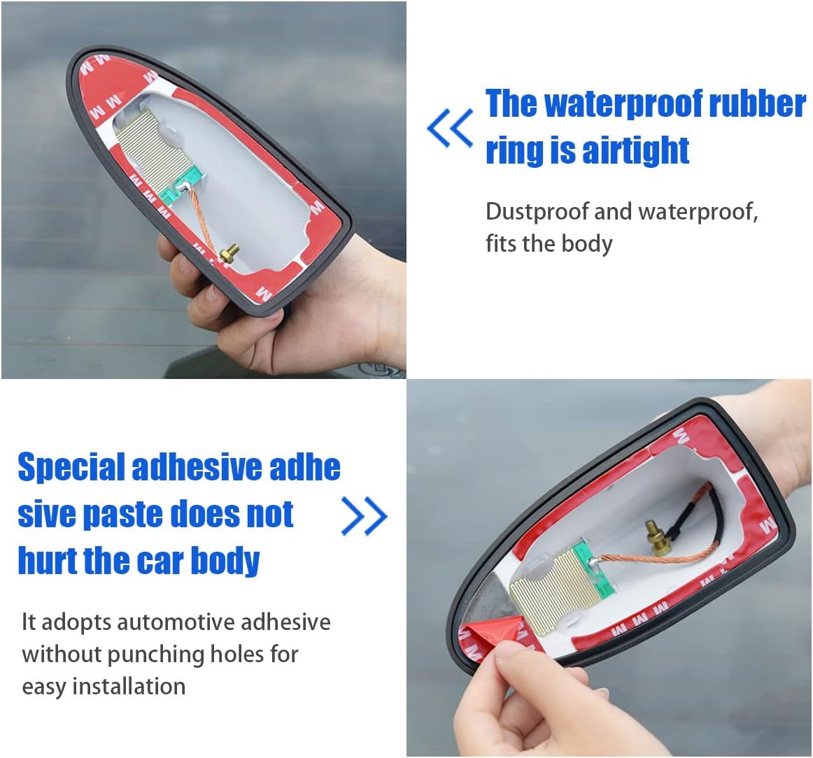 BELOMI Car Shark Fin Antenna Cover, Roof Aerial Base AM/FM Radio Signal for Car SUV Truck, Vehicle Shark Fin Shape
