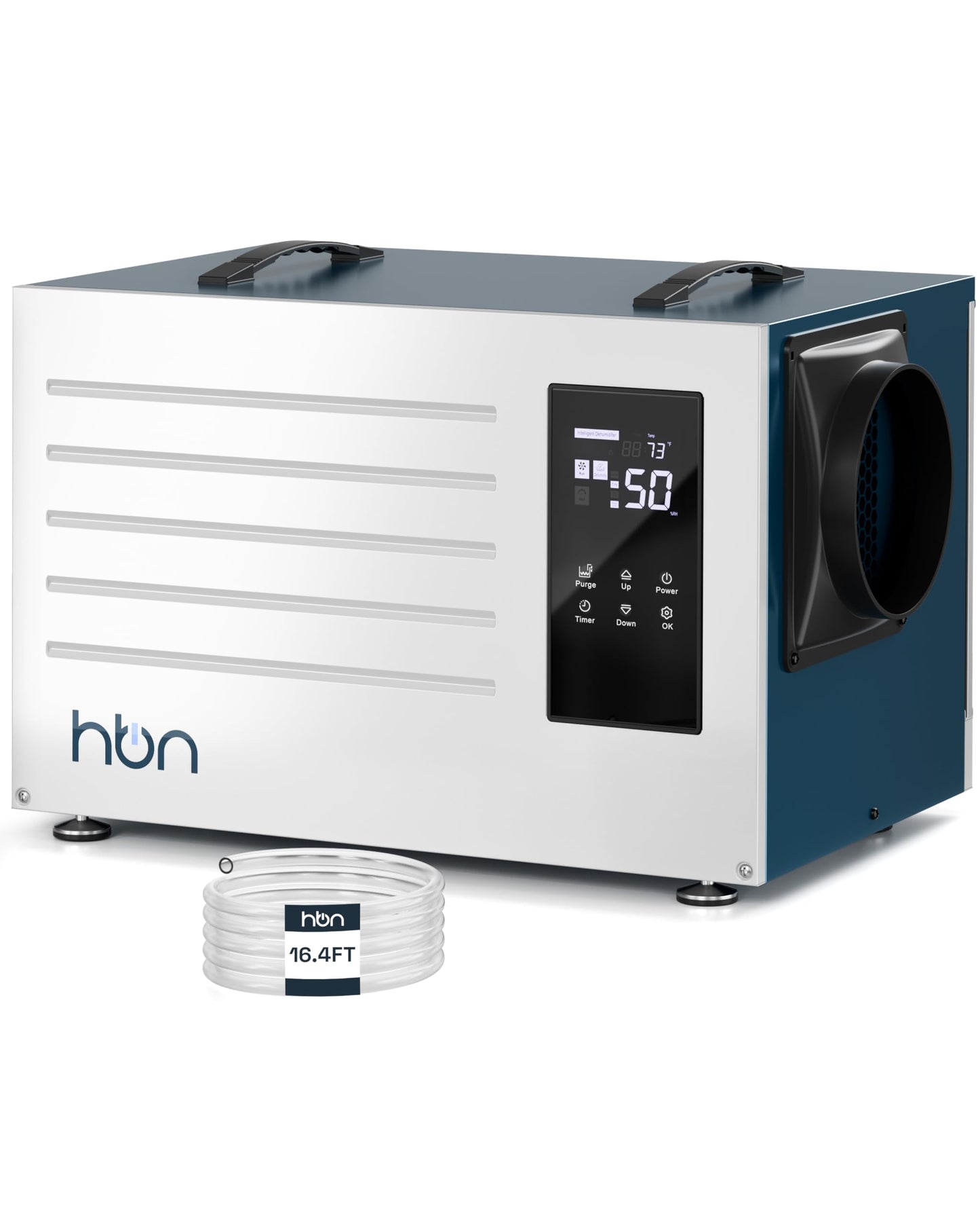 HBN Crawl space Dehumidifier 125 Pints with Pump and Drain Hose, Industrial Dehumidifier for Basement and Commercial up to 5900 Sq. Ft, Large Capacity, Built-in 24-Hour Timer