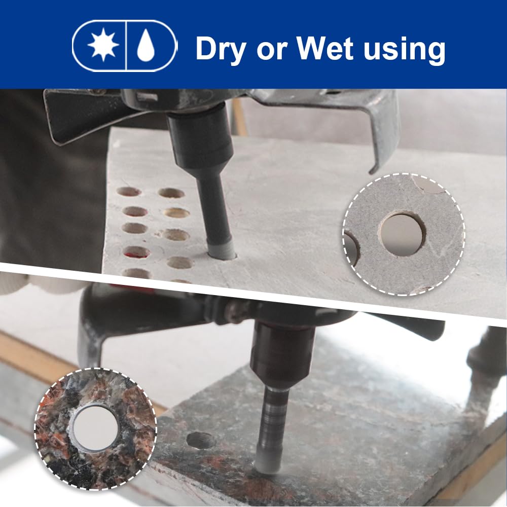 SHDIATOOL Diamond Drill Core Bits Set for Porcelain Hole Saw Cutter for Tile Marble Ceramic Granite Bricks Used for Angle Grinder