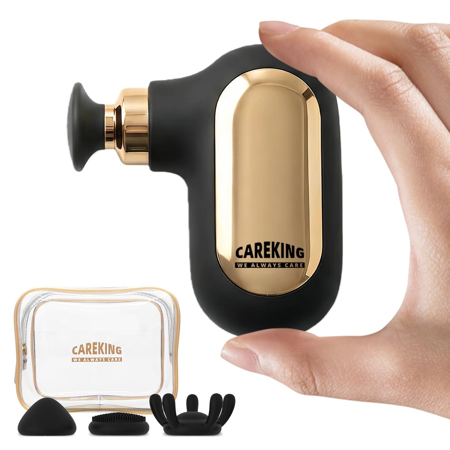 CAREKING Mini Massage Gun, Deep Tissue Small Muscle Massager for Pain Relief, Travel Massage Gun for Neck Shoulder Thigh Back, Handheld Massager for Office, Birthday
