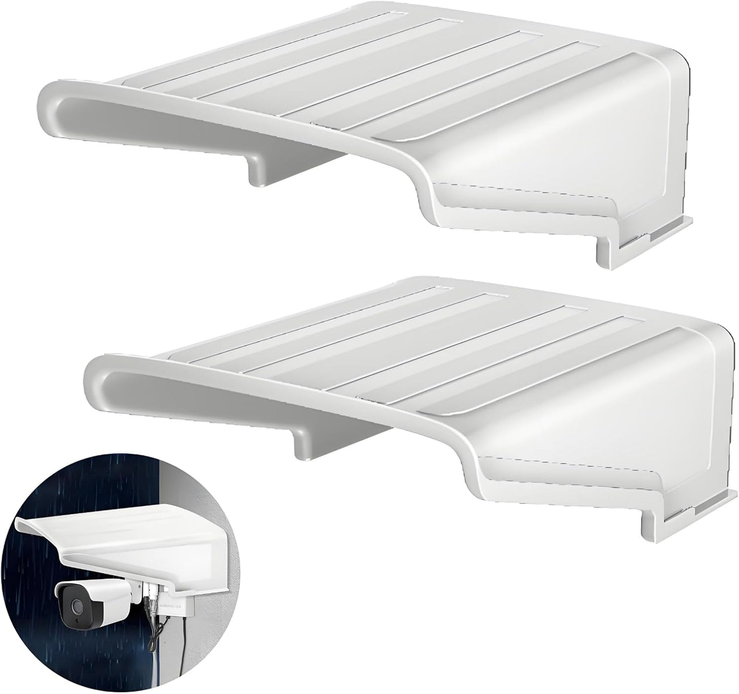Cover(2PCS)) Universal Sun Rain Shade Camera Cover Shield Security Camera Protective Roof for CCTV Surveillance Camera