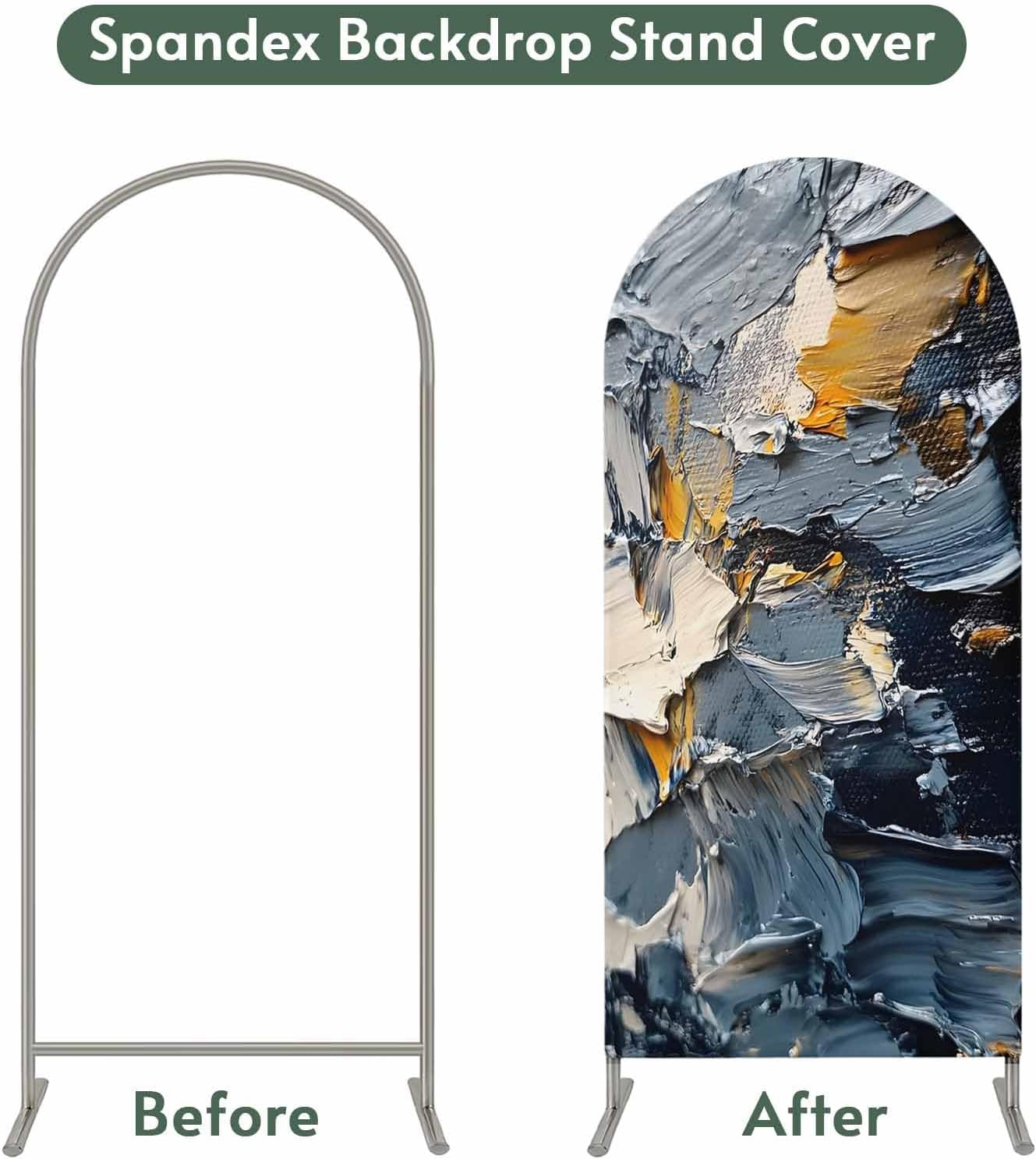 Jnbasdffb 6 Abstract Ombre Wedding Arch Cover, Stretchy Spandex Arch Backdrop Stand Covers FT, Modern Farmhouse Chic