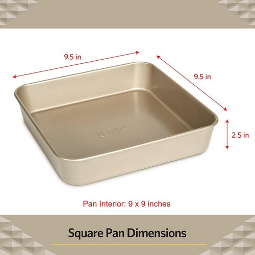 Glad Nonstick Square Baking Pan - Heavy Duty Metal Bakeware for Cakes & Brownies | 9 Inches