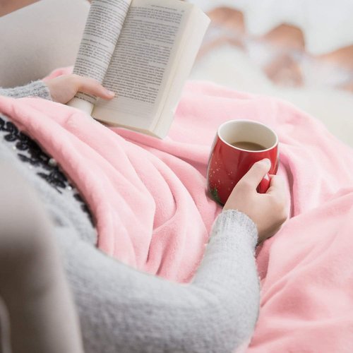 Bedsure GentleSoft Fleece Blanket - King Size Pink Plush Throw, Soft & Cozy Microfiber, 108x90 Inches