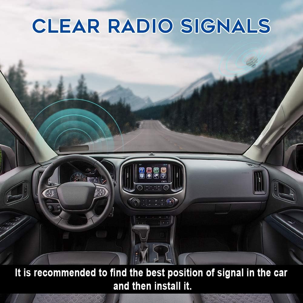 BINGFU Car Stereo FM AM Radio Antenna Car Adhesive Mount Hidden Patch Antenna for Vehicle Truck SUV Stereo in Dash Head