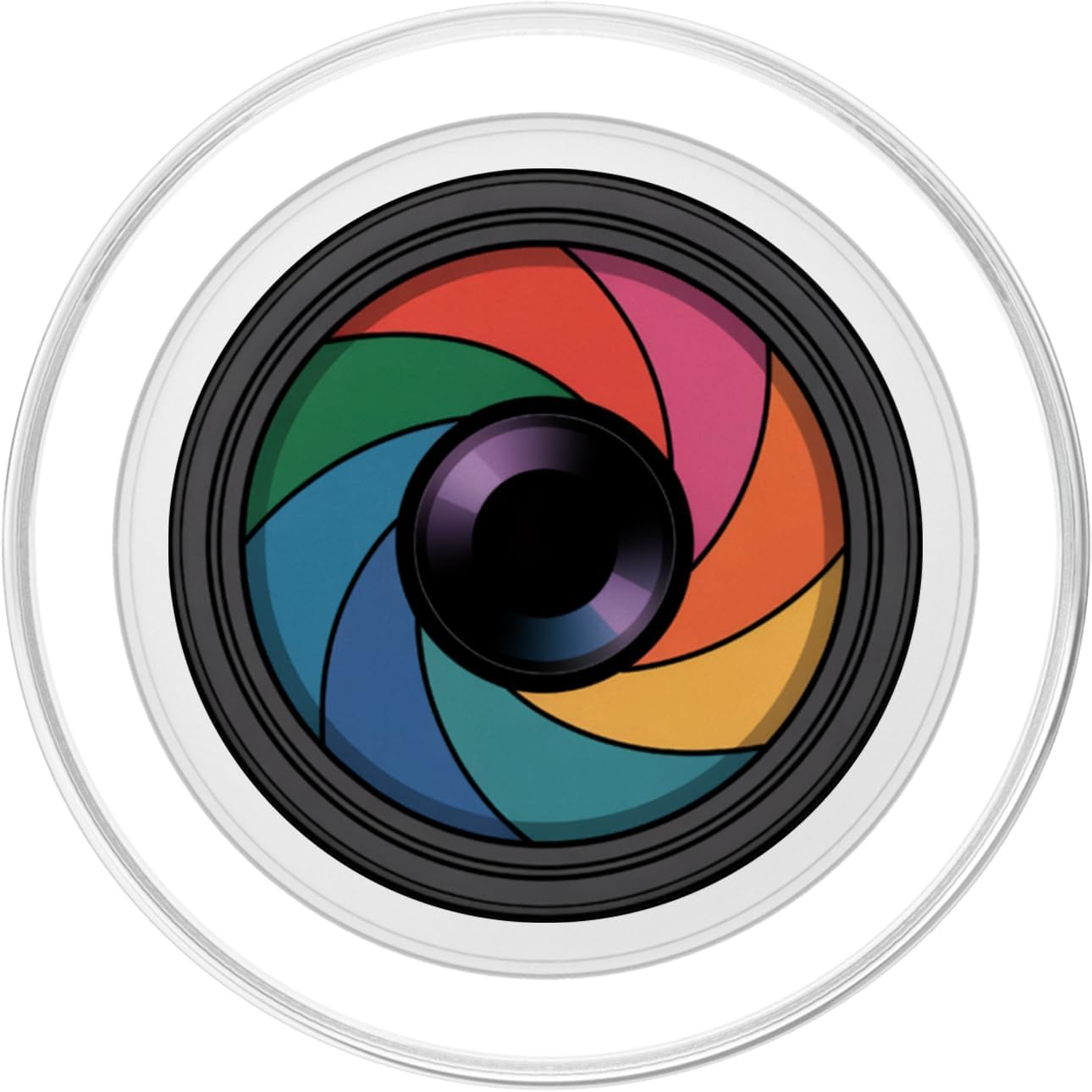 Creative Rainbow Aperture Photography Lens Colorful Camera Lens Aperture Photography PopSockets PopGrip for MagSafe