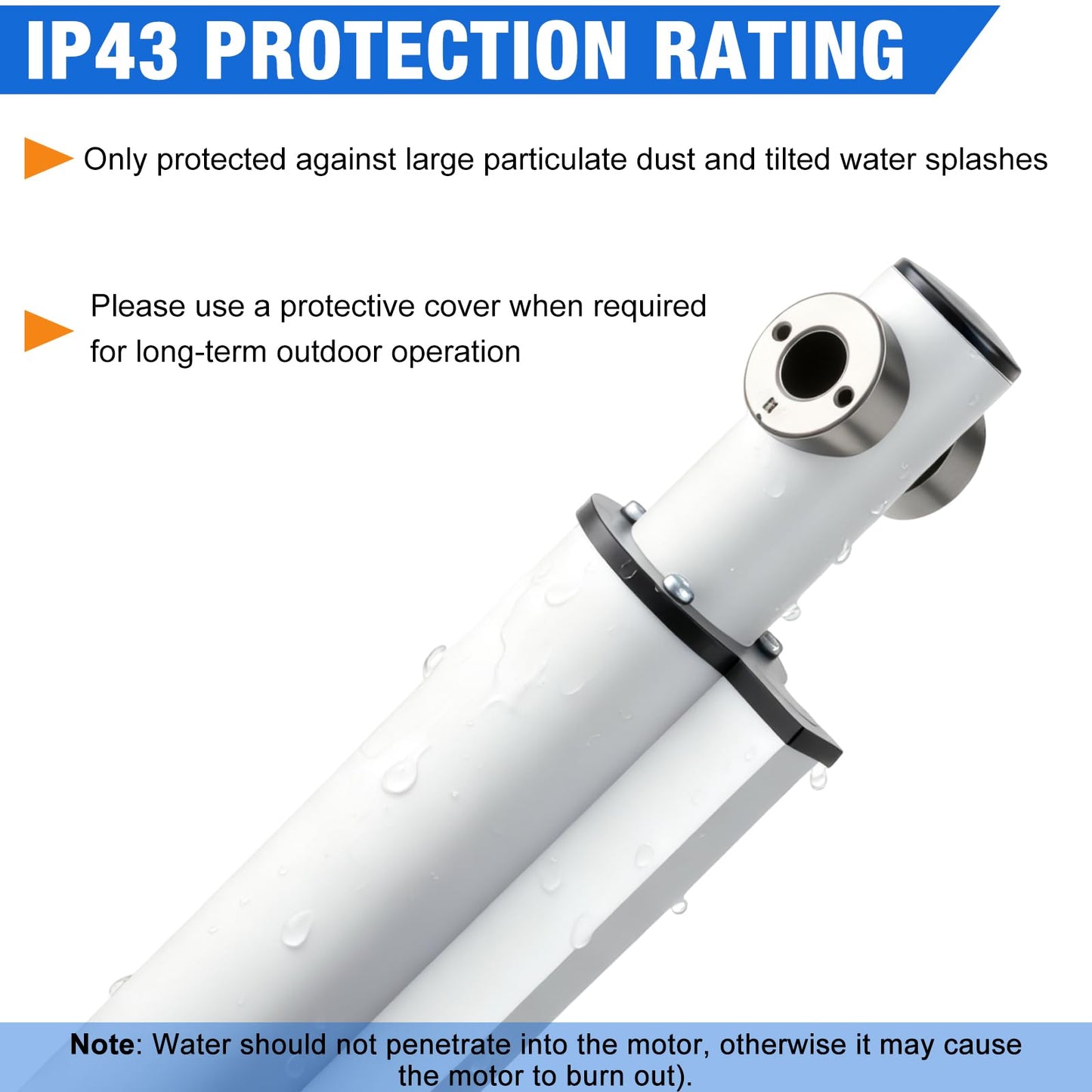 JQDML 24 Inch Stroke 8000N/1700lbs Heavy Duty Linear Actuator 12V Speed 0.157"/sec High Force IP43 Electric Actuator with Mounting Brackets,for Electric Lifting System, Electric Bed,Electric Door