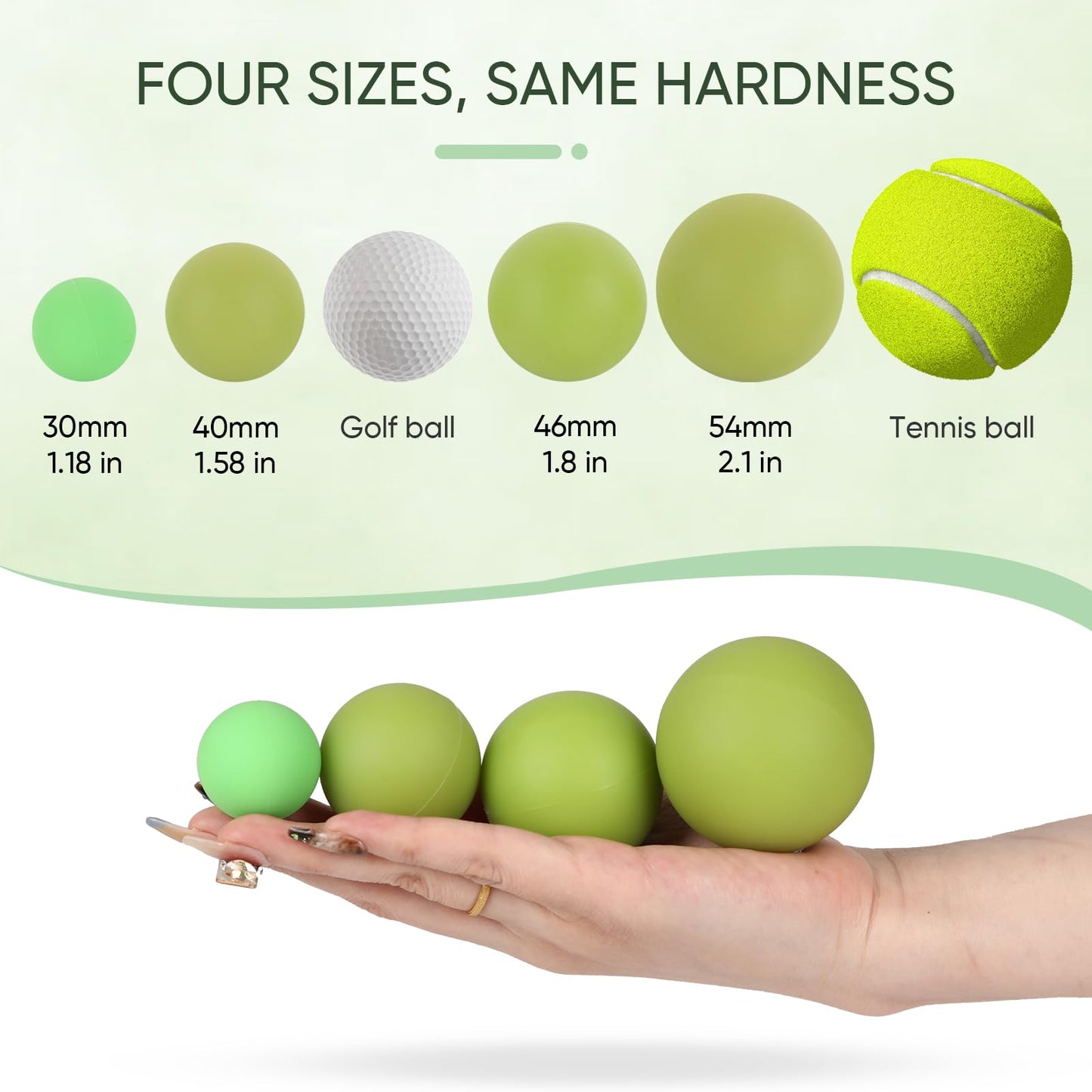 HATYDF Silicone Massage Lacrosse Balls Set - Small Hard Myofascial Release Balls for Feet, Hands, Neck, Yoga, Deep Tissue Muscle Mobility Massage (4-Pack)