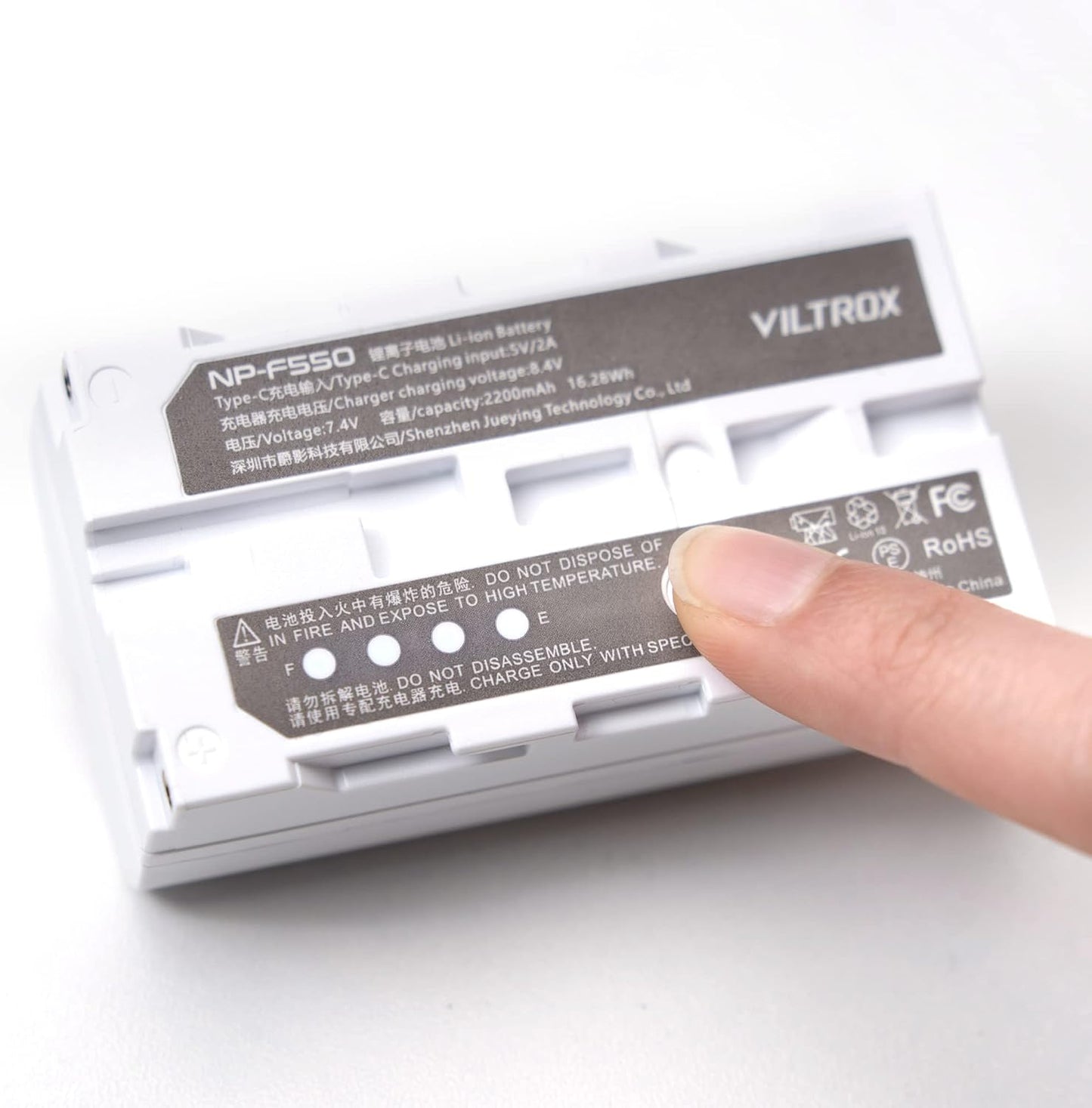 VILTROX 2 Pack NP-F550 2200mAh NP-F970 F960 F950 F770 F750 F570 F550, Battery, Replacement of Sony Compatible Godbox