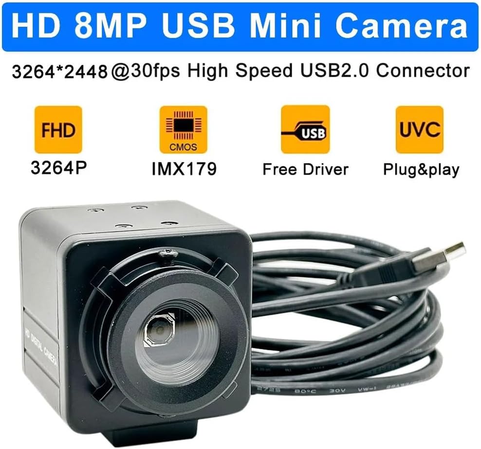 Yaregelun 4K 8MP IMX179 Industrial USB Webcam PC Laptops Video Autofocus USB Camera Sensor OTG UVC Plug & Play