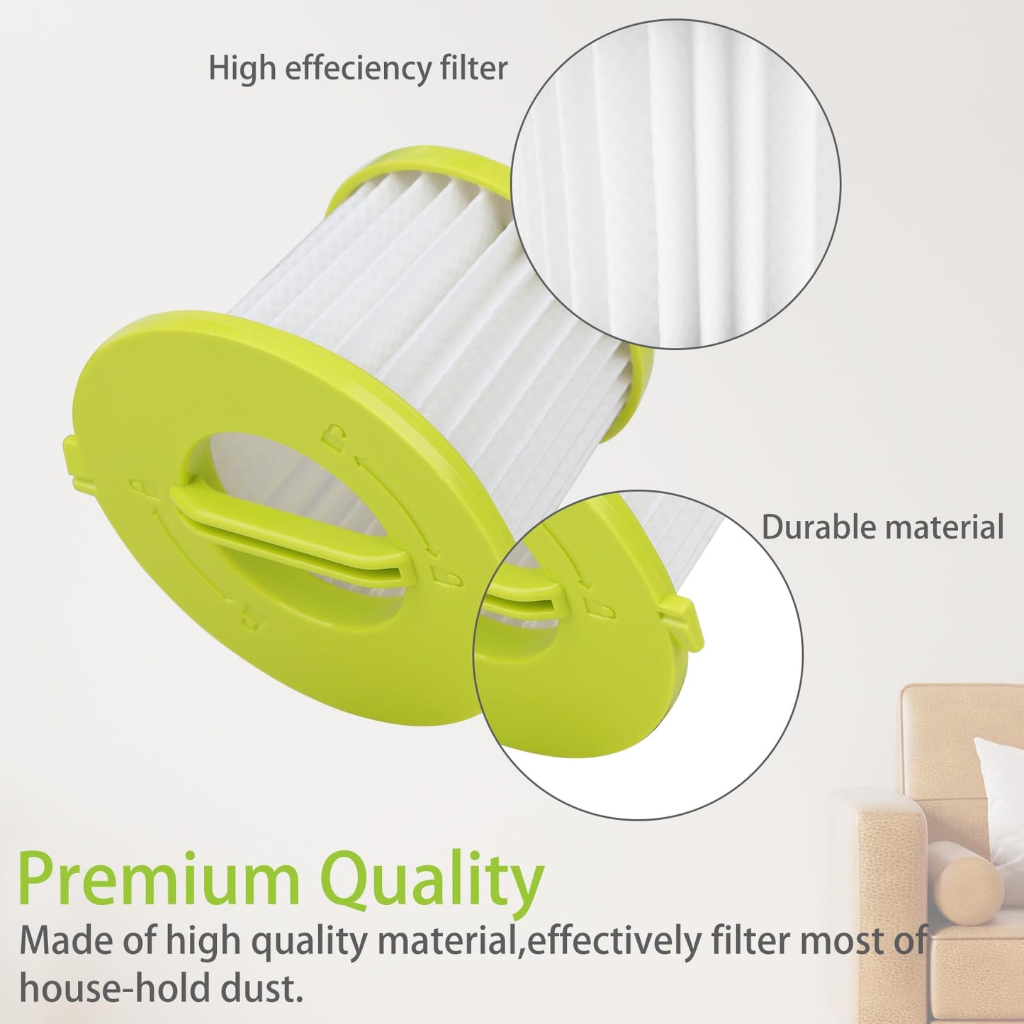 Replacement Filter Compatible with Ryobi ONE+ 18V Handheld Vacuum Models PCL700 PCL704 PCL705 Compare to Part # A32F05N A32HF00 (4 Pack)