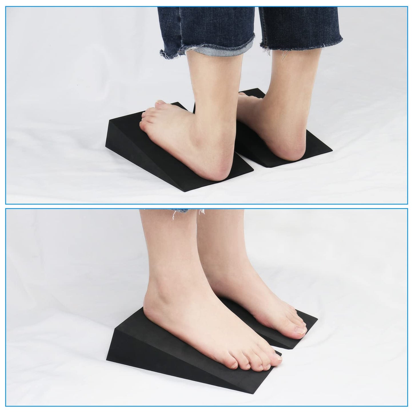 Inlisy 12'' Hard Foam Wedge Slant Board - 2 Pcs Calf Stretcher for Yoga, Squats and Physical Therapy