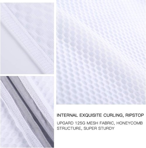 Kimmama Laundry Mesh Wash Bags - Lingerie & Delicates Protection | 2XXL White & Grey Zipper