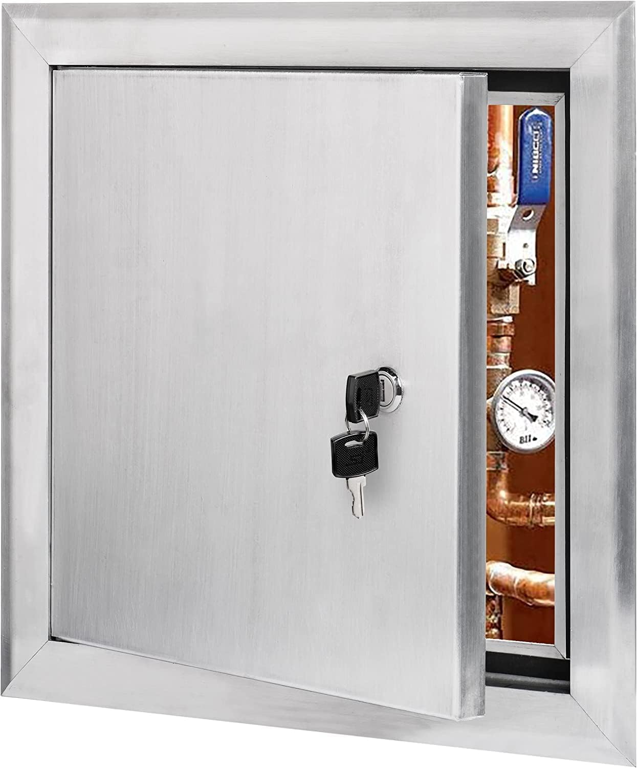 Dynasty Hardware 2400 Series Aluminum Universal Access Door 16 x 16 (Keyed Cylinder Latch)