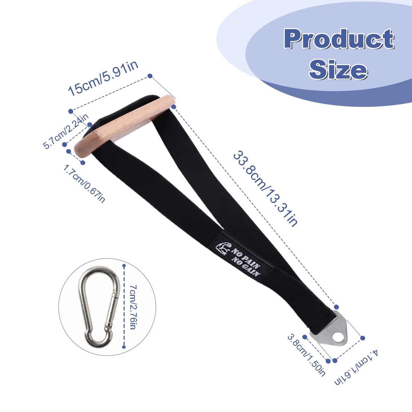 Wrist Extension Trainer, Beech Wood Arm Wrestling Training Gear Heavy-Duty Forearm Antagonist Muscle Training Board with Stainless Steel Triangle Ring, Professional Wrist Strengthening Tool for Arm Wrestling, Climbing and Stability