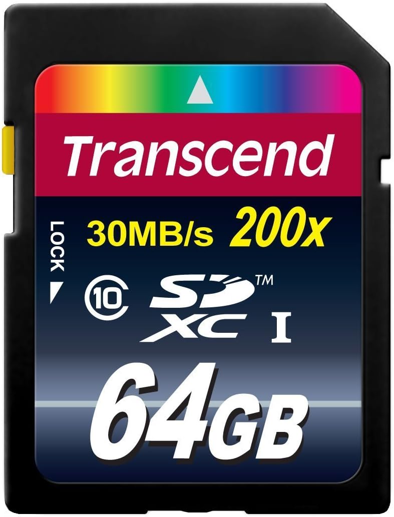 Transcend 64GB 10 30MB/s (TS64GSDXC10) SDXC Class Flash Memory Card Up