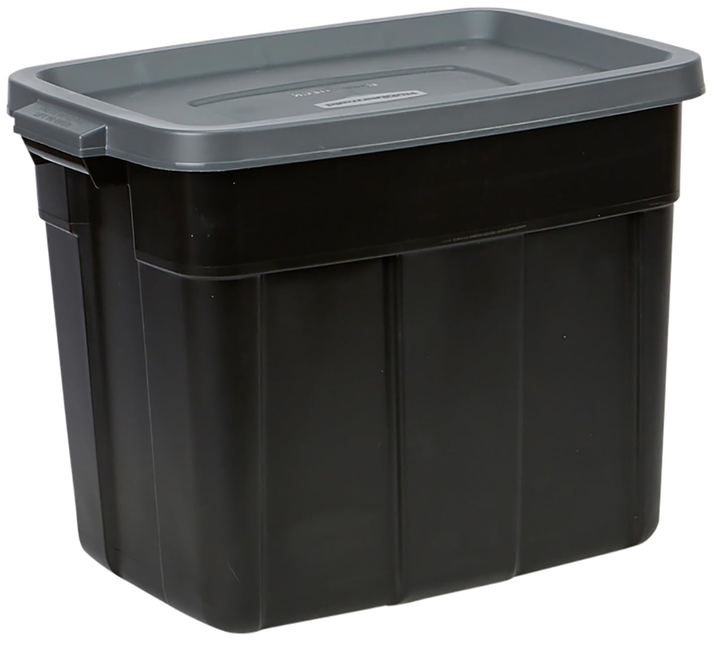 Rubbermaid 6-Pack Heavy Duty Durable 3 GAL Totes for Storage with Snap Lids and Handles, Plastic Storage Bins Stackable Black Gray for Home and Garage (3 GAL - 6 Pack Solid Black and Grey)