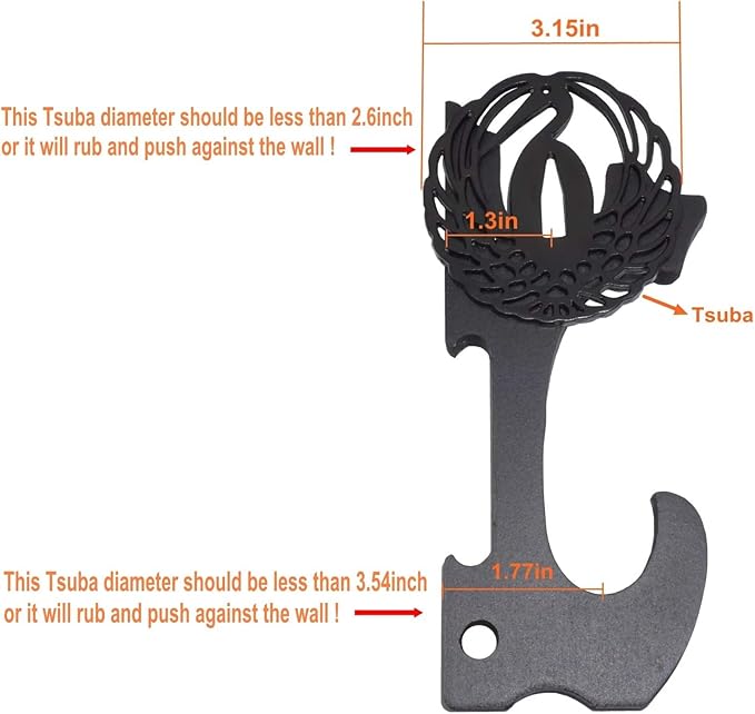 Eforlife 2/Set Sword Hook Wall Mount Samurai Sword Hanger Display Holder Adjustable for Katana Wakizashi Tanto Genji Sword Weapon Rack