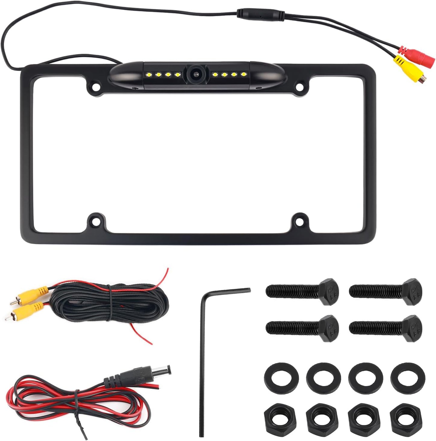 Figpade Camera,170 License Plate Backup Wide Angle License Plate Camera with LED HD Night Vision Design,Water Resistant