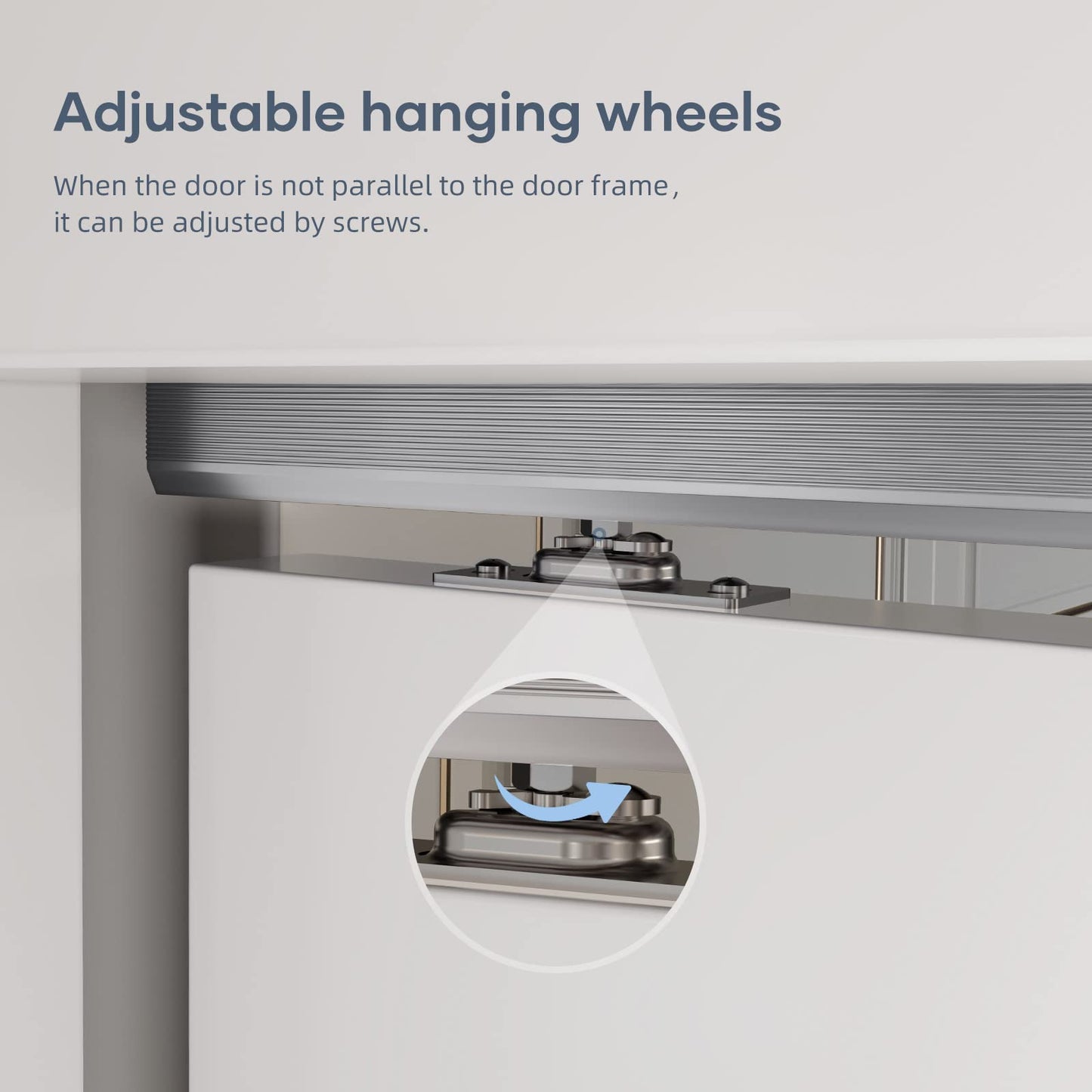 FINOSEN 5FT Commercial Grade Sliding Pocket Door Hardware Track Kit,Top Mount,Heavy Duty,Smoothly and Quite,Easy to Install,Aluminum(Door is not Included)