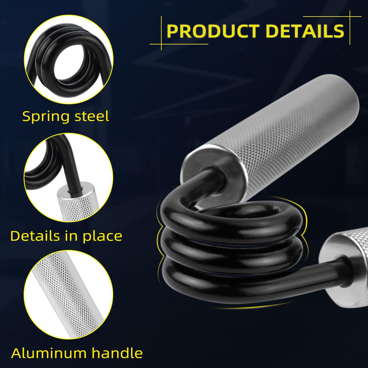No Slip Heavy-Duty Metal Grip Strength Trainer Forearm Grip for Muscle Building Hand Rehabilitation Home Gym Exerciser Training Recovery Non-slip Hand Gripper Wrist Finger Hand Grip Strengthener