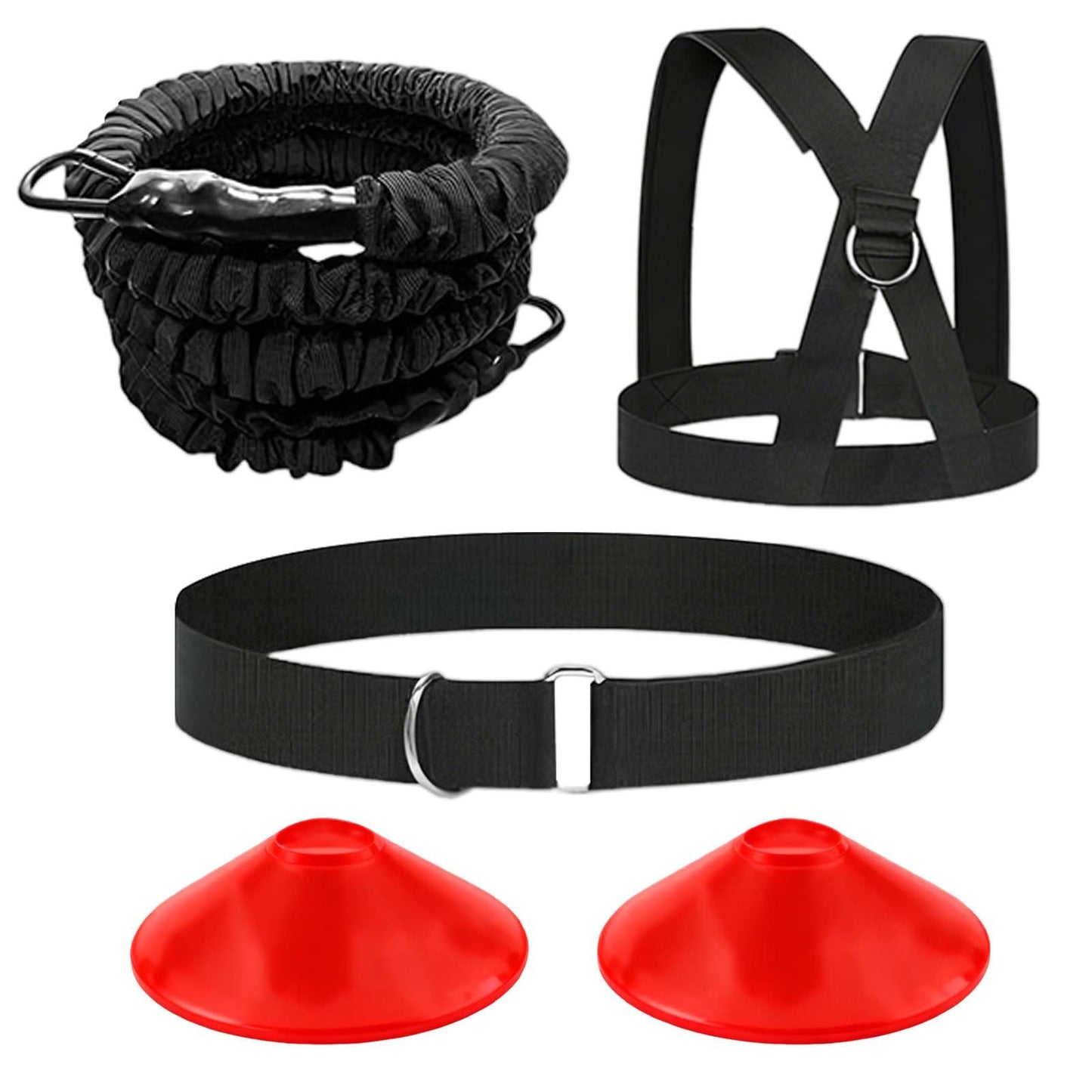 Tuyzhrymlic 80lb Resistance Band Finess Training Set, Shoulder Belt Explosive Speed Agility Training Equipment Double People Physical Exercising Suit for Various Sports