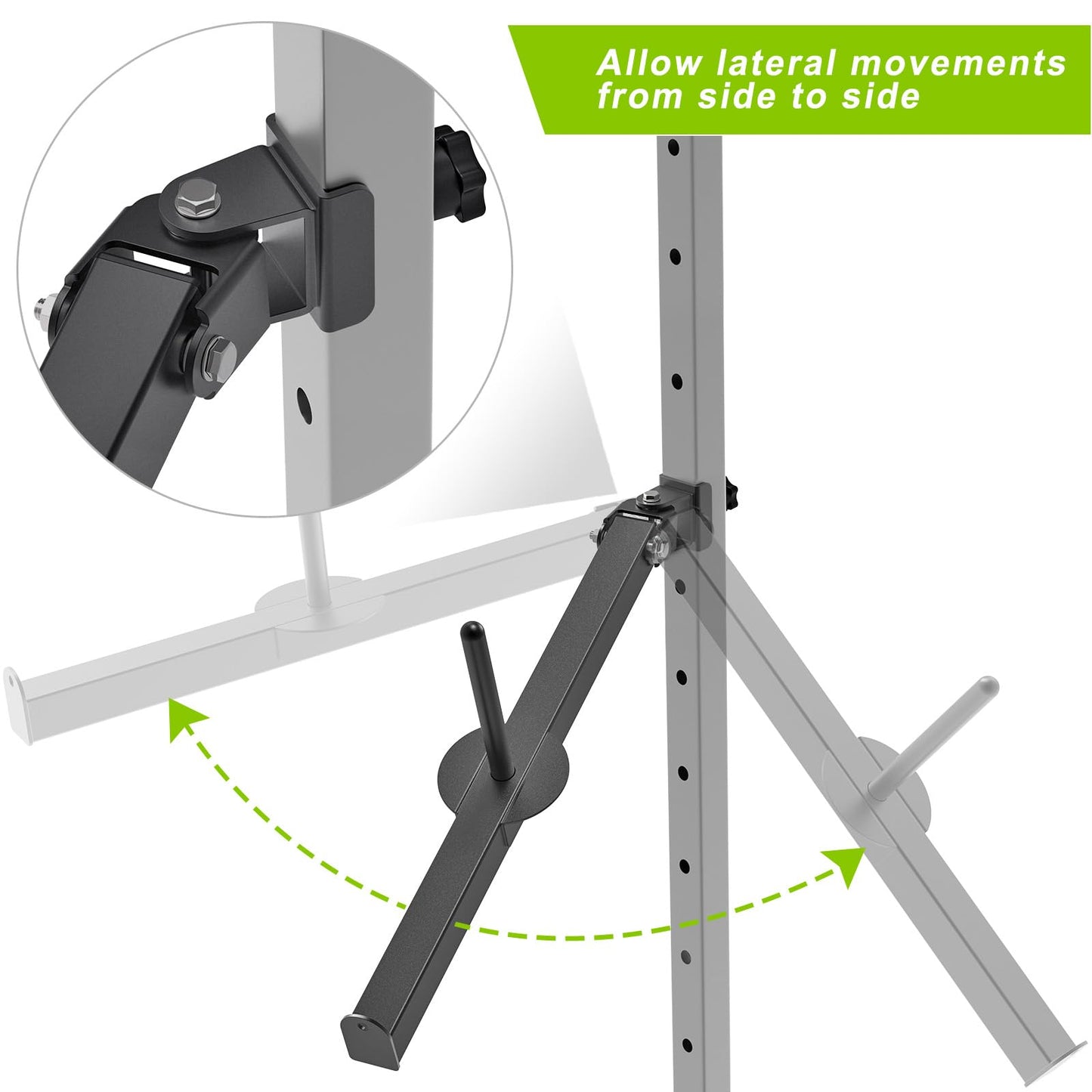 SELEWARE Belt Squat Lever Arm for 2" x 2" Power Cage with 1" Hole, Squat Rack Attachment Fit 1'' and 2'' Weight Plates Allow Both Vertical and Sideways Movements