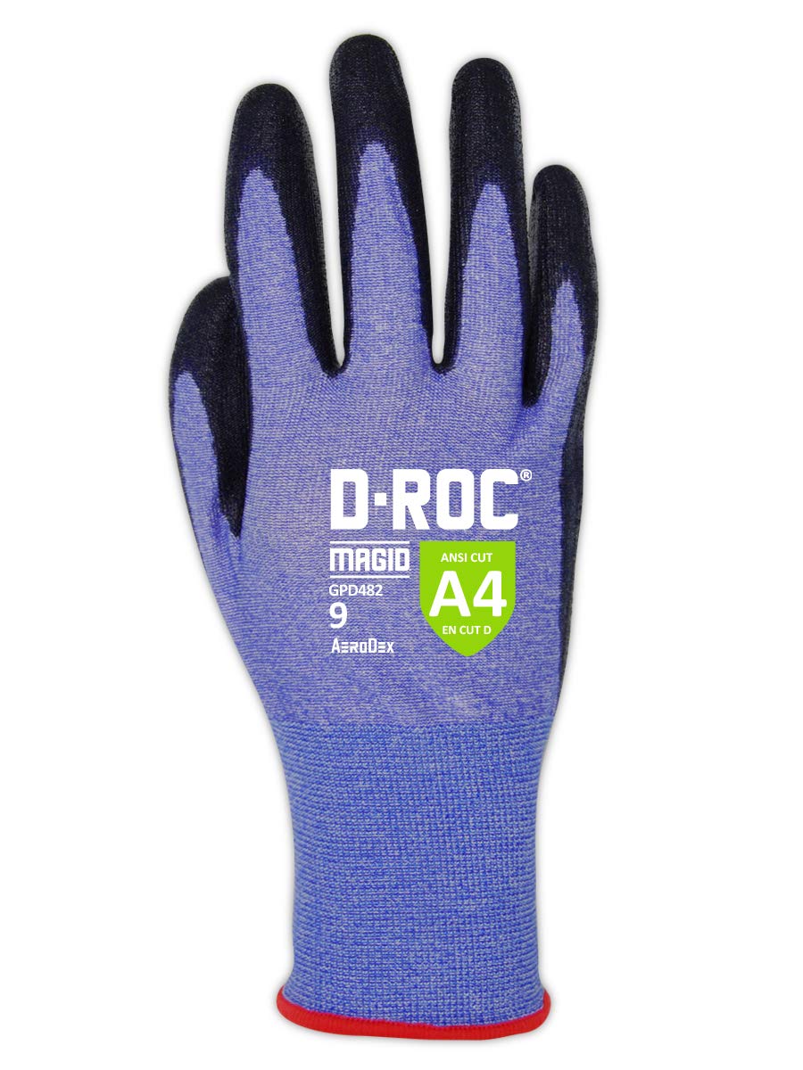Magid AeroDex A4 Cut Gloves, Polyurethane, 12 Pairs, Size 10/XL