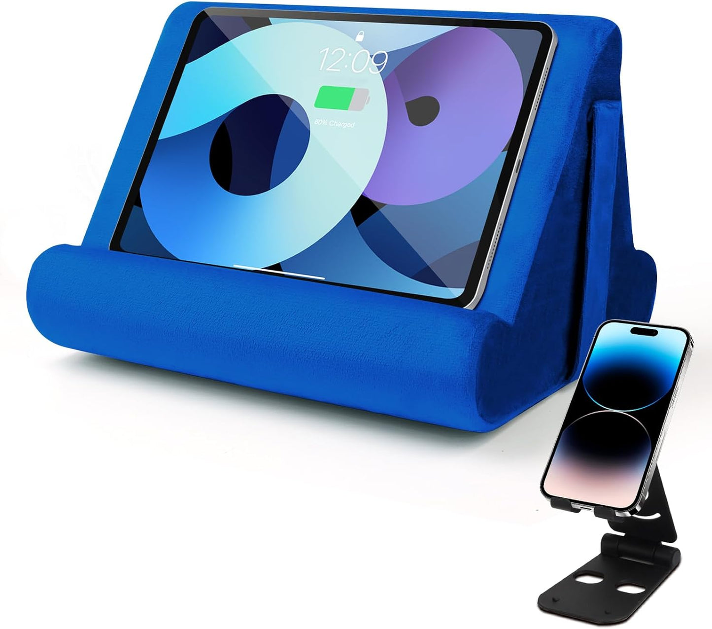 Sttargxing Universal Multi-Angle Tablet Holder - Soft Pad Stand with Net Pocket & Phone Stands for Lap, Knee, Sofa
