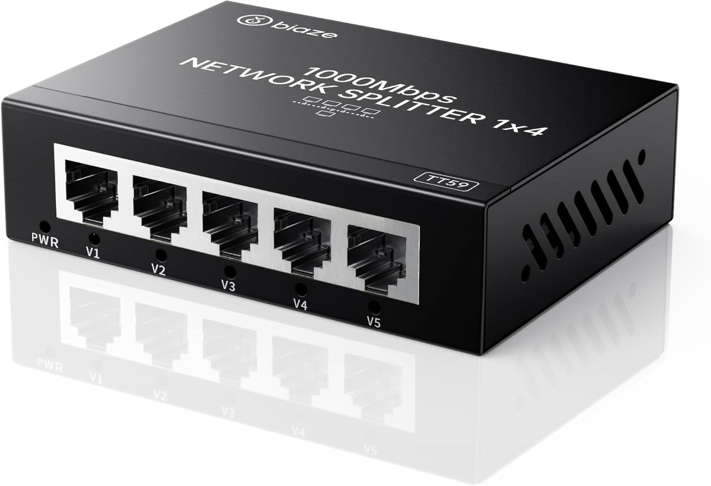 biaze 4-Port 1 4, Cat6 RJ45 (1000Mbps) Ethernet Splitter, Gigabit LAN Network Hub Adapter to Plug & Play Internet Cable