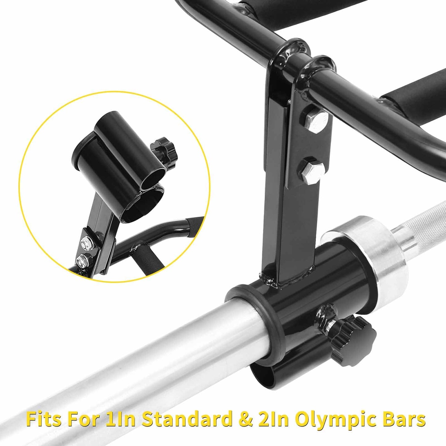 T Bar Row Landmine Attachment: T Bar Row Handle for 2In Olympic Barbell & 1In Standard Bar - Multi-Grip Tbar for Strength Workout Training