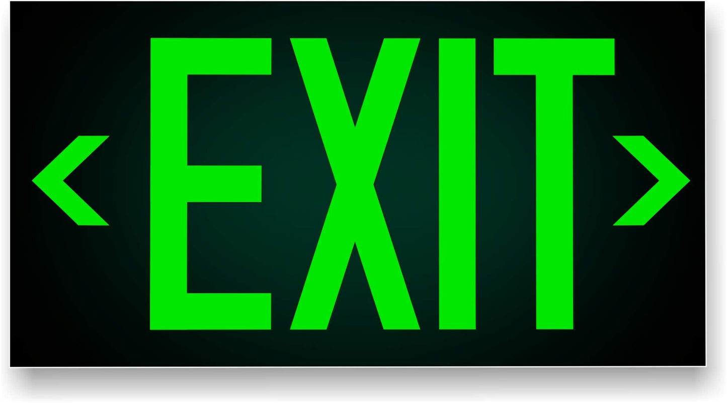 Photoluminescent Exit Sign Green - Pack of 2 - Aluminum - UL 924 Code Approved/IBC/NFPA 101 / NightBright USA Part Number ULG-050 II
