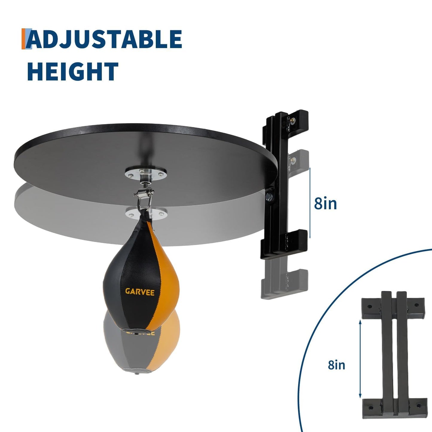 GarveeTech Hardwood Speed Bag Platform Kit with Adjustable Mount 360 Degree Swivel and Includes Speed Bag Air Pump for Boxing Training and Home Gym Workout