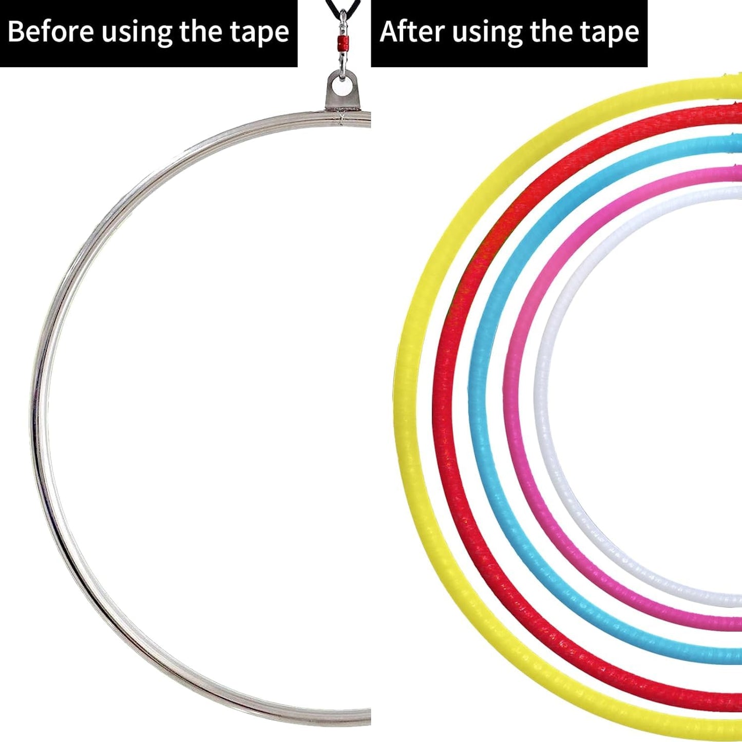 PRIOR FITNESS Aerial Lyra Hoop Anti Skid Tape Aerial Hoop Lyra Non Slip Grip Tape Yoga Rig Belt for Exercises Gymnastics Acrobatics Kinesiology (Red)