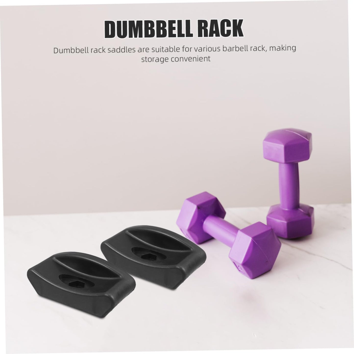 TOBBOMEY 2pcs Dumbbell Rack Saddles Storage Base Barbell Holder Attachment for Home Gym Equipment Noise- Design Stable Support for Racks