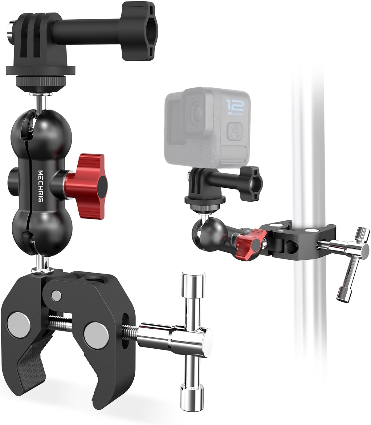 Mechrig 360 1/4"-20 Super Clamp Mount Kit with Ballhead Magic Arm Universal Camera Mount with Screws for DSLR